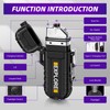 LcFun Waterproof Electric Dual Arc Lighter USB Type C Rechargeable
