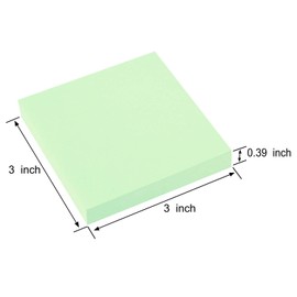 ZCZN 400 Sheets Pop-up Sticky Notes, 3 x 3 Inches, 4 Pads Assorted Color Self-Stick Notes, 100 Sheets/Pad, (Rose Red, Light Green, Yellow, Light Blue)