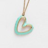 Heart Necklace for Women Pink Heart Pendant Necklace Gold Hollow