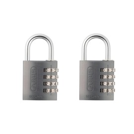 ABUS Combination Lock 145/40 Titanium - Suitcase Lock, Locker Lock and Much More - Aluminium Padlock - Individually Adjustable Combination Code - Set of 2 - ABUS Security Level 4