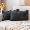 MIULEE Corduroy Cushion Covers Pack of 2 Decorative Modern Patchwork