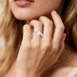 JBAERD Dragonfly Rings Sterling Silver Dragonfly Rings Moonstone Jewelry Gifts for Women