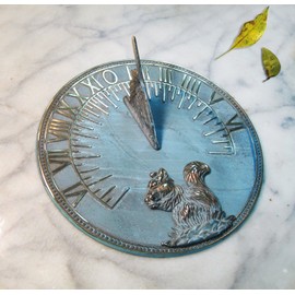 Solid Brass Decorative Squirrel Sundial 8" Inches Wide