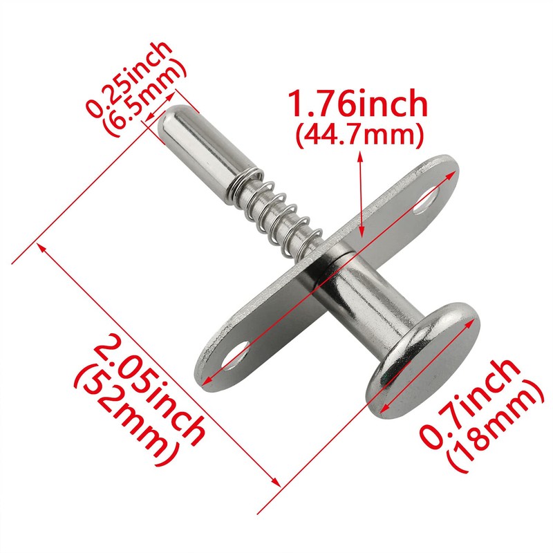 HJGarden 2PCS Stainless Steel Plunger Latches Spring-Loaded Spring Latch