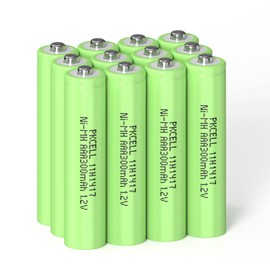 PKCELL Rechargeable AAA Battery,300mAh Ni-MH Battery,Pre-Charged Battery for Garden Solar Light Lamp (12-Count)
