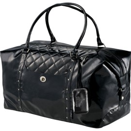 Nicole Fine Society Collection Weekender Travel Fashionable Duffel, Glossy Black