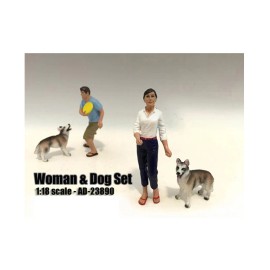 DCD 1:18 Scale Model Action Figure Set-Woman and Dog by American Diorama
