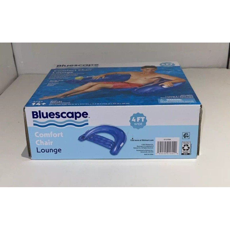 POLYGROUP PACIFIC LIMITED Bluescape Inflatable Comfort Chair Lounge Pool Float,