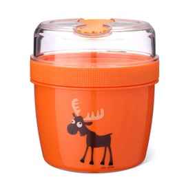 Carl Oscar Nice Cup Small Two-Piece Snack Box Bento Box Lunch Box with Ice Pack Keeps Cool for Several Hours in Orange Includes Cutlery Diameter 11.7 x 12.9 cm 0.6 L + 0.3 L