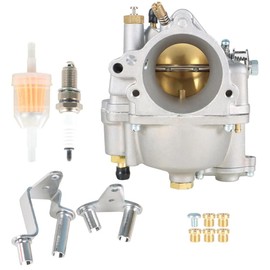 YJGZSVK New Super E Carburetor for HD Road King - Softail - Fatboy - Tour Low Super Wide Electra Glide Big Twin & Sportster Shorty Carb Super E 11-0420 with Fuel Filter and Spark Plug