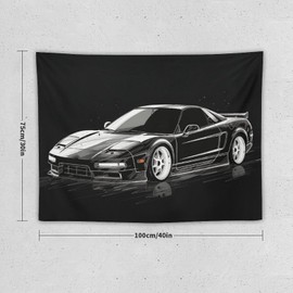 FeoYoed Jdm Car Tapestry Black and White Wall Hanging Decor for Men Cool Car Wall Art for Bedroom Living Room Dorm Japanese Nsx 30"x40"