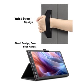 Case for Teclast T65 Max 12.95 inch, Teclast T65 Max Tablet Protective Case, Folding Stand Protective Case with Pen Holder and Wrist Strap, Comprehensive Protection (Black)