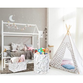 Essme Kids Laundry Hamper,Baby Laundry Basket Collapsible Greeen Hamper for Kids Room Decor, Animal Hamper,Cute Storage Basket, Nursery Hamper,Gift Baskets.(Line animal )