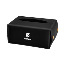 Yamlten Car Tissue Case, Alphard Car Tissue Box, Tissue Holder, PU Material, Storage Box, Easy Installation, Black