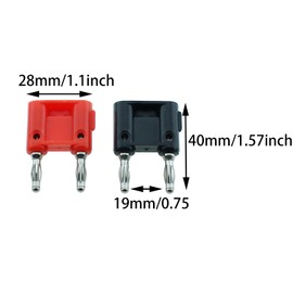 BLLNDX 6PCS Duplex Banana Plug Cable Connector 4mm Siamese Test Lead Banana Splice for 2-Way Speaker Wire Nickel Plated Dual Row