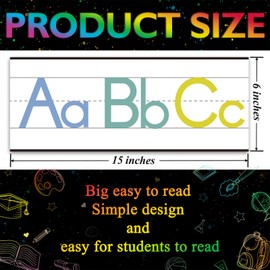 12 Pieces Alphabet Line for Classroom Wall Pastel Manuscript Alphabet Line Bulletin Board Set ABC Banner and Number Border Posters for Classroom Decor