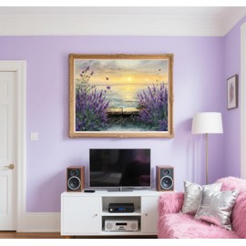 GXGLLPZBY 5D Diamond Painting Kits for Beginners,DIY Lavender Diamond Art Kits for Adult, Full Round Diamond Dot Gem Art Kits,Home Wall Decoration 11.8x15.8 Inches