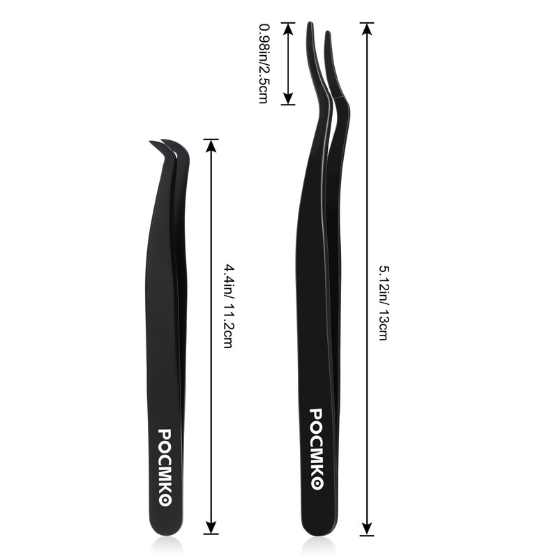 POCMKO Clusters DIY Lash Applicator Sets, 2 PCS Eyelash Tweezers,