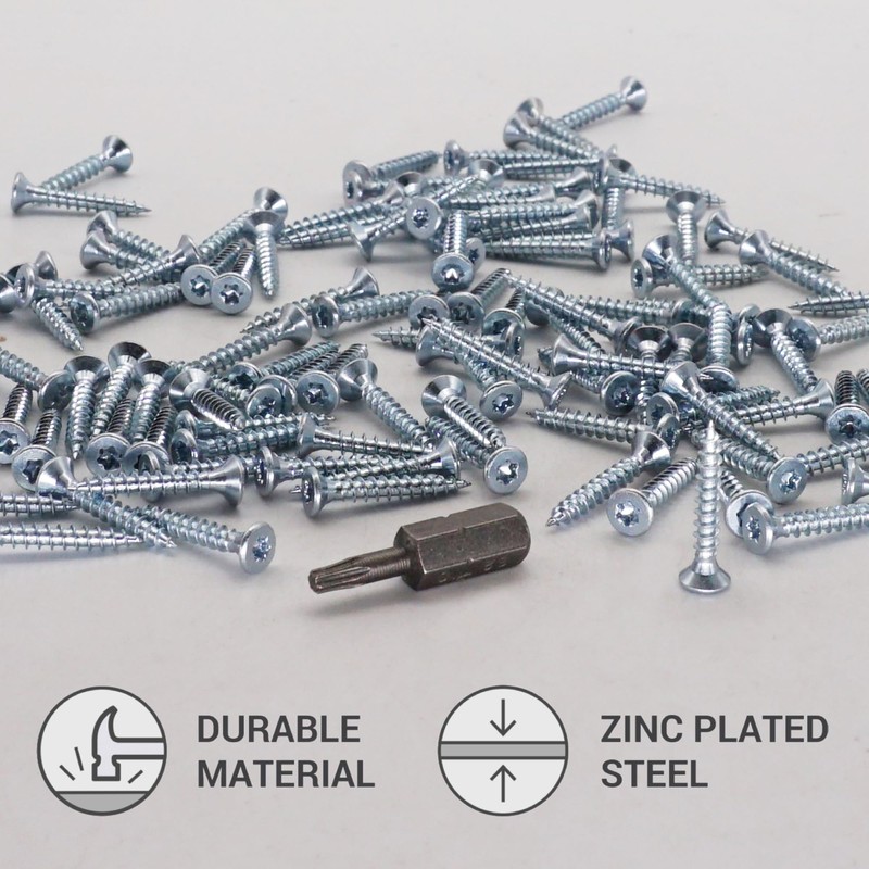 SKIR'CO (300 Pieces) Galvanised Steel Wood Screws 3.0 x 20