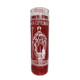 SAN CIPRIANO VELADORA ROJA/Saint CYPRIA RED Ritual Candle