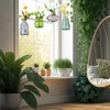 Wonderjune 4 Pcs Stained Glass Hanging Vases Hanging Glass Planters