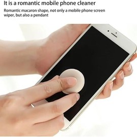 bacion Phone Screen Cleaner, 2024 New Mobile Phone Screen Wipe Artifact, Screen and Eyeglass Brush Cleaner Brush with Decorative Mobile Phone Key Pendant, Screen Cleaner WHC-1202 (Color : Round 4pcs)