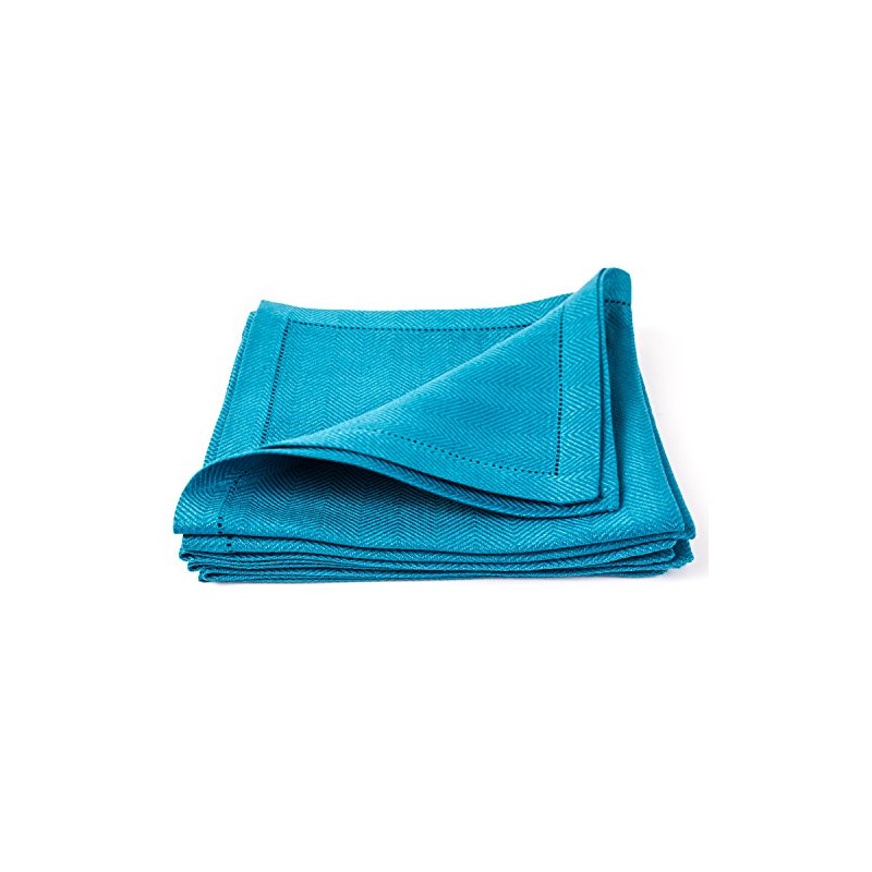 LinenMe X4 Emilia Napkins, 18 x 18, Lagoon