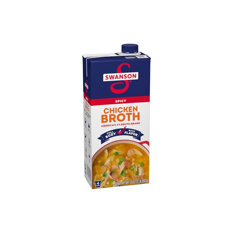 SWANSON S Spicy Chicken Broth, 32 oz Carton