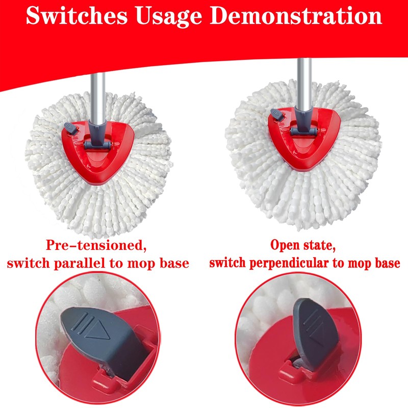 Upgraded Spin Mop Base Replacement Head Compatible with O-Cedar RinseClean