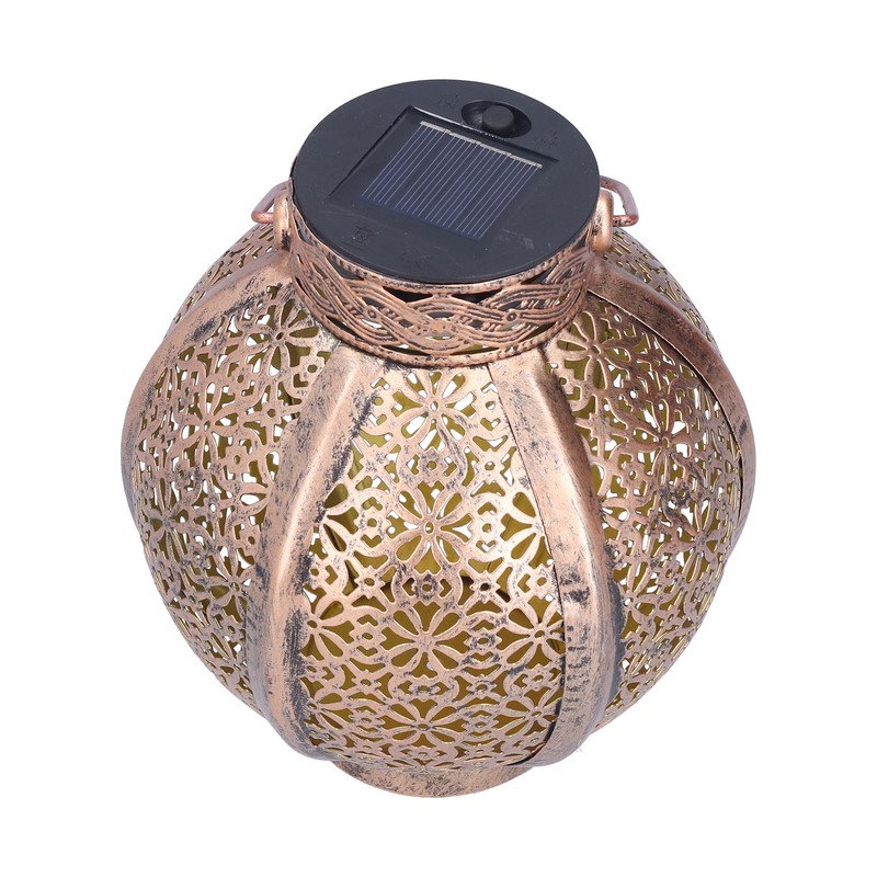 Solar Hollow Light Waterproof Retro Style Solar Landscape Hollow Lantern