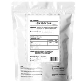 UKHealthHouse Zinc Citrate - 15mg x 90 - High Strength - Healthy Hair, Skin, Nails, Vision & Hormone Balance - Vegetarian & Vegan - General Health