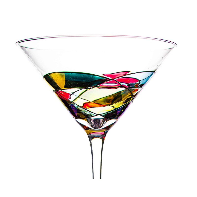 Artisanal Hand Painted Martini, Champagne & Cocktail Glasses - Gift