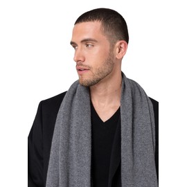 Style Republic Men's Solid Colored 100% Pure Cashmere Scarf | 20" x 68" (Gray)