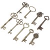 9PCS Big Large Antique VTG Old Brass Skeleton Keys Lot