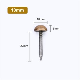 Leliafleury 10Pcs Upholstery Tacks Brass Furniture Tacks Nails Decorative Thumb Tacks Furniture Nails Pins Stud Tacks Push Pins for Wood Sofa Chair Bed (10 x 27mm, Bronze)