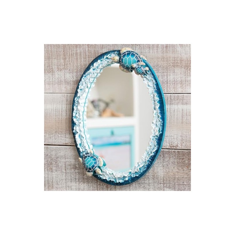 BLACK FOREST DECOR Blue Sea Turtles Wall Mirror – Coastal
