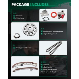 SCITOO Timing Chain Kit for Toyota for Scion FOR YARIS For PRIUS xA xB Echo 1.5L TK2045 AW9406 WP-9187