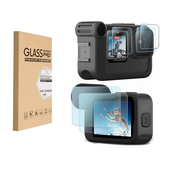 HYGAMOCC Screen Protector for Go Pro Hero 12/11/10/9,Anti-Bubble 9H Hardness