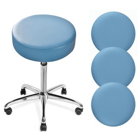 DONGKER Hocker Bezug Rund, 4 Stück PU-Leder Hockerbezug, Durchmesser 30-36cm, Dehnbar Knitterfrei Hocker Rundbezug für den bezug für Barhocker Rund