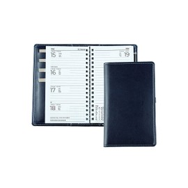 DELMON VARONE - Pocket Diary A6 2025 Vegan Faux Leather Blue - Organiser Diary (1 Week on 2 Pages) Small - Calendar with Week to View & Spiral Bound - Weekly Planner (Refillable)