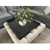 HofferRuffer Extra Large Square Serving Tray, Elegant Faux Leather Ottoman