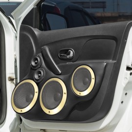 X AUTOHAUX 6.5'' Gold Tone Car Audio Speaker Cover Mesh Subwoofer Grill Horn Glossy Guard Protector