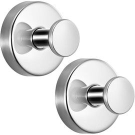 Stainless Steels Suction Cup Hooks, 2Pcs Stainless Steel Shower Hook Suction Cup Towel Hook,Stainless Steel Suction Cup Towel Hook,Stainless Steel Suction Cup Shower Hook,Suction Cup Hooks for Shower