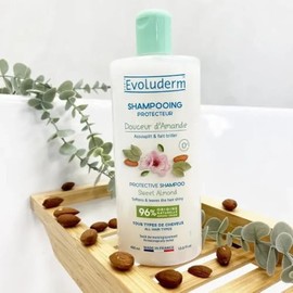 EVOLUDERM – Gentle Almond Protective Shampoo – 400 ml – 95% Natural Origin – Vegan – Made in France