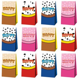 OUSHISS 12pcs Cartoon Dog Birthday Candy Bags Blue Dog Boxes for Blue CartoonDog Theme Birthday Party Favors Bags Shower Decorations