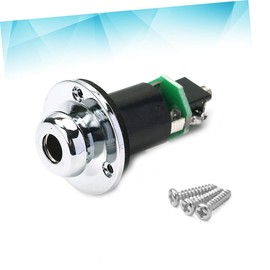 Kisangel Electric Guitar Input Jack with Strap Button Output Socket for Acoustic Bass Guitars Easy Installation with Mounting Screws Black Preamp Accessory