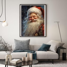Sonsage Christmas Diamond Art Painting Kits for Adults,5d Snowfield Santa Claus Diamond Art DIY Gem Craft Full Drill Round Crystal Paint by Number for Home Wall Decor Gifts 12x16Inch