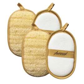 Shammoot Natural Loofah Exfoliating Body Scrubber – Jordanian Natural Loofah Sponge Exfoliates Face & Body for Healthier Skin – 2-Sided Lufas for Men & Women – Body Wash Scrubber (Pack of 2)
