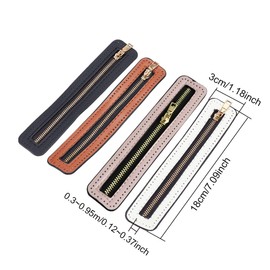 WADORN 5 Colours PU Leather Zipper, 18 cm Woven Bag with Metal Zipper, 5 Pieces Metal Zippers, Loose End with PU Leather Frame for DIY Crochet Bags, Sewing, Jeans, Craft Accessories