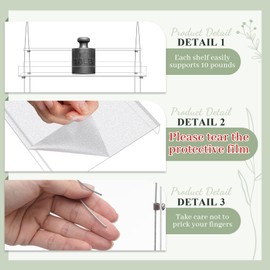 Ziliny 2 Pcs 4 Tier Clear Hanging Window Plant Shelves Acrylic Shelves Hanging Plant Stand Window Plant Hanger Flower Pot Organizer Storage for Indoor Windows Wall Garden Kitchen Grow Herb Succulent